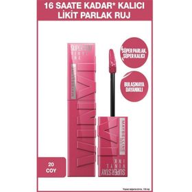 Maybelline New York Super Stay Vinyl Ink 20 Coy Uzun Süre Kalıcı Likit Parlak Ruj