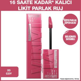 Maybelline New York Super Stay Vinyl Ink 20 Coy Uzun Süre Kalıcı Likit Parlak Ruj