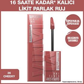 Maybelline New York Super Stay Vinyl Ink Uzun Süre 35 Cheeky Kalıcı Likit Parlak Ruj