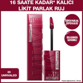 Maybelline New York Super Stay Vinyl Ink Uzun Süre Kalıcı 30 Unrivaled Likit Parlak Ruj