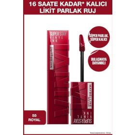 Maybelline New York Super Stay Vinyl Ink Uzun Süre Kalıcı 55 Royal Likit Parlak Ruj