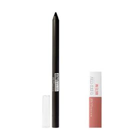 Maybelline New York Tattoo Liner Jel Göz Kalemi 900 Deep Onyx Siyah Mini Super Stay Matte Ink Likit Mat Ruj 65 Seductress Makyaj Seti