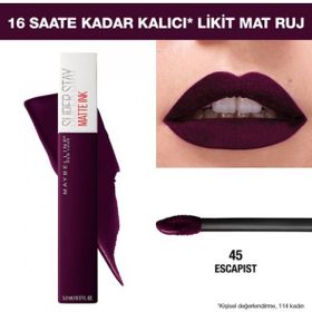 Maybelline Super Stay Matte Ink Liquid Lipstick 45 Escapist Likit Mat Ruj