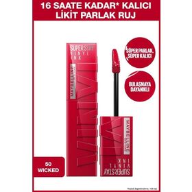Maybelline Super Stay Vinyl 50 Wicked Kalıcı Likit Parlak Ruj