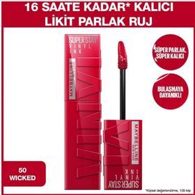 Maybelline Super Stay Vinyl 50 Wicked Kalıcı Likit Parlak Ruj