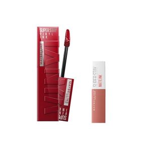 Maybelline Super Stay Vinyl Ink 10 Lippy Likit Parlak Ruj + Mini Super Stay Matte Ink 65 Seductress Likit Mat Ruj
