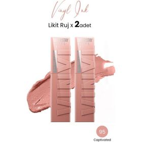 Maybelline Super Stay Vinyl Ink 95 Captivated 2 Adet Likit Parlak Ruj
