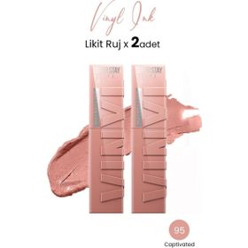 Maybelline Super Stay Vinyl Ink 95 Captivated 2 Adet Likit Parlak Ruj