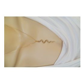 Maycollection Gold Epoksi Yılan Gold Zincir Kolye