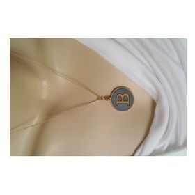 Maycollection Gold Gri Epoksi B Harf Gold Zincir Kolye
