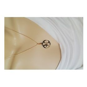 Maycollection Gold Siyah Epoksi Balık Burç Gold Zincir Kolye