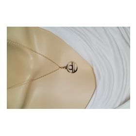 Maycollection Gold Siyah Epoksi Terazi Burç Gold Zincir Kolye