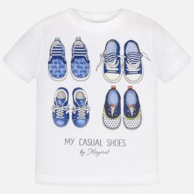 Mayoral 1013 Beyaz Kısa Kol Yazlık Erkek Bebek T-shirt