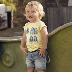 Mayoral 1013 Beyaz Kısa Kol Yazlık Erkek Bebek T-shirt