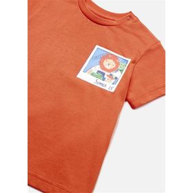 Mayoral 1019 Turuncu Baskılı Erkek Bebek T-shirt