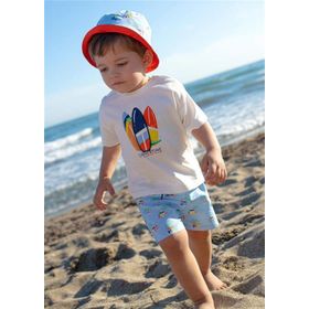 Mayoral 1020 Krem Baskılı Erkek Bebek T-shirt