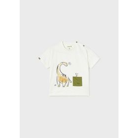 Mayoral 1027 Krem Kısa Kol Erkek Bebek T-shirt