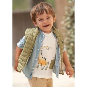 Mayoral 1027 Krem Kısa Kol Erkek Bebek T-shirt