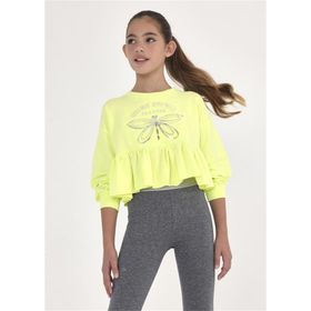 Mayoral 6429 Açık Yeşil Baskılı Kız Çocuk Sweatshirt
