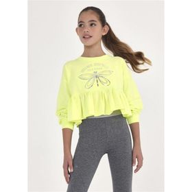 Mayoral 6429 Açık Yeşil Baskılı Kız Çocuk Sweatshirt