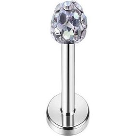Mazen Paslanmaz Cerrahi Çelik Zirkon Taşlı Kıkırdak Dudak Burun Tragus Beyaz Piercing
