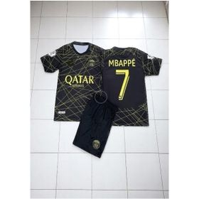 Mbappe Psg Gold-Siyah Özel Tasarım Siyah Altın Sarısı Çocuk Forma