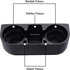 Mbois Araç İçi Oto Koltuk Arası Yanı Bardak Kalem Cep Telefon Tutucu Konsol Bardaklık