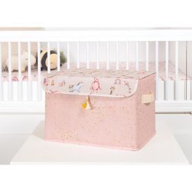 Mbois Baby 04232 Pembe Maxi Boy Püsküllü Kapaklı Kutu Düzenleyici Çok Amaçlı Organizer Kutu