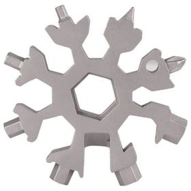 Mbois Hex Key 18 Fonksiyon Kardelen Çok Fonksiyonlu Paslanmaz Çelik Anahtar Alyan Takımı ve Anahtarlık Kar Tanesi Alyan Takımı