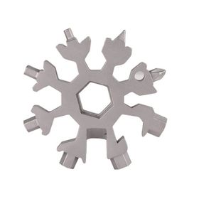 Mbois Hex Key 18 Fonksiyon Kardelen Çok Fonksiyonlu Paslanmaz Çelik Anahtar Alyan Takımı ve Anahtarlık Kar Tanesi Alyan Takımı