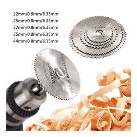 Mbois Metal 6 Parça Mini Matkap Ucu Ahşap Kesme Yuvarlak Çelik Bıçak Disk Testere Seti