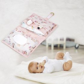 Mbois Pembe Baby Kullanımı Kolay Desenli Alt Bakım Çantası