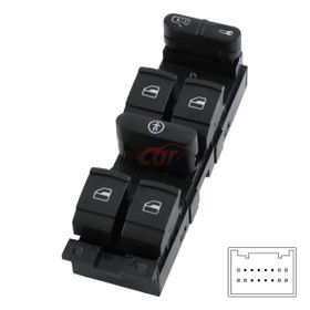 Mcar Dörtlü 9 Pin Sol Golf Iv Bora Passat Toledo Leon Cam Açma Düğmesi