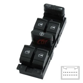 Mcar Dörtlü 9 Pin Sol Golf Iv Bora Passat Toledo Leon Cam Açma Düğmesi