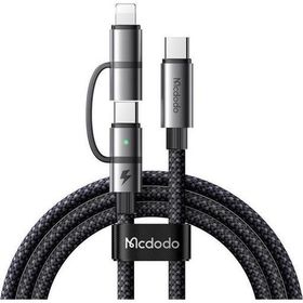 Mcdodo CA-0450 Siyah Lightning PD 36W Type-C 100W Destekli 2'si Bir Arada Şarj Kablosu