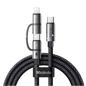 Mcdodo CA-0450 Siyah Lightning PD 36W Type-C 100W Destekli 2'si Bir Arada Şarj Kablosu