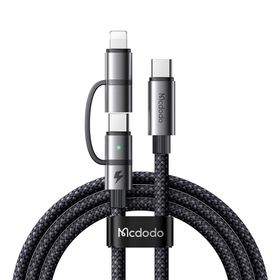 Mcdodo CA-0450 Siyah Lightning PD 36W Type-C 100W Destekli 2'si Bir Arada Şarj Kablosu