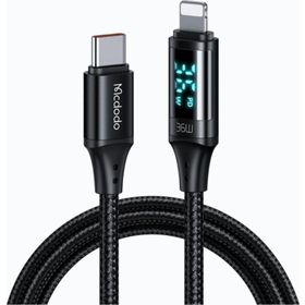Mcdodo CA-1030 36W Type-C to Lightning 1.2 m Dijital Göstergeli Hızlı Siyah Data Şarj Kablosu