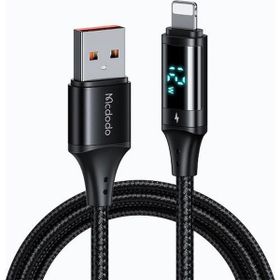 Mcdodo CA-1060 Dijital Ekranlı İPhone Lightning 3A 1.2 m Siyah Hızlı Data ve Şarj Kablosu