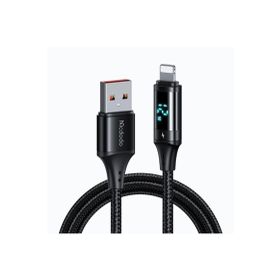 Mcdodo CA-1060 Dijital Ekranlı İPhone Lightning 3A 1.2 m Siyah Hızlı Data ve Şarj Kablosu