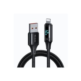 Mcdodo CA-1060 Dijital Ekranlı İPhone Lightning 3A 1.2 m Siyah Hızlı Data ve Şarj Kablosu