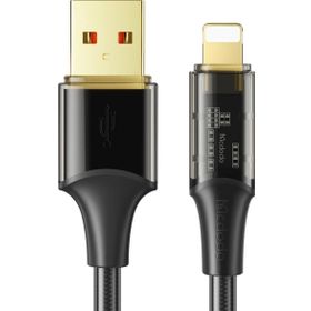 Mcdodo CA-2080 Lightning 3A Şeffaf Başlıklı Siyah 1.2 m Data Aktarım ve Şarj Kablosu