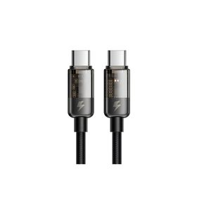 Mcdodo CA-2840 1.2 mt 100W Siyah Type-C to Type-C LED Işıklı Power Off Hızlı Data Şarj Kablosu