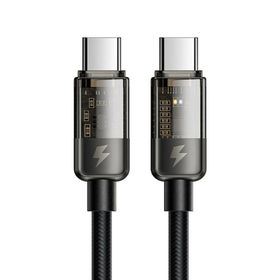 Mcdodo CA-2840 1.2 mt 100W Siyah Type-C to Type-C LED Işıklı Power Off Hızlı Data Şarj Kablosu