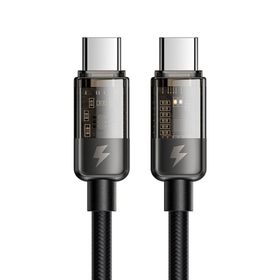 Mcdodo CA-2840 1.2 mt 100W Siyah Type-C to Type-C LED Işıklı Power Off Hızlı Data Şarj Kablosu