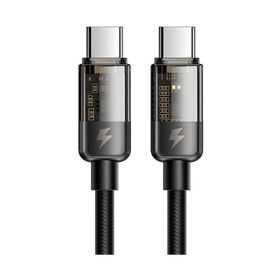Mcdodo CA-2840 1.2 mt 100W Siyah Type-C to Type-C LED Işıklı Power Off Hızlı Data Şarj Kablosu