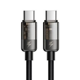 Mcdodo CA-2840 1.2 mt 100W Siyah Type-C to Type-C LED Işıklı Power Off Hızlı Data Şarj Kablosu