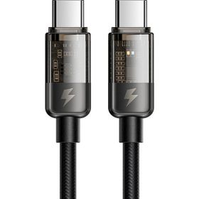 Mcdodo CA-2840 1.2 mt 100W Siyah Type-C to Type-C LED Işıklı Power Off Hızlı Data Şarj Kablosu