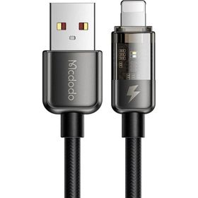 Mcdodo CA-3140 Lightning LED Işıklı Power Off 3A 1.2 m Siyah Hızlı Data Şarj Kablosu