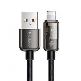 Mcdodo CA-3140 Lightning LED Işıklı Power Off 3A 1.2 m Siyah Hızlı Data Şarj Kablosu